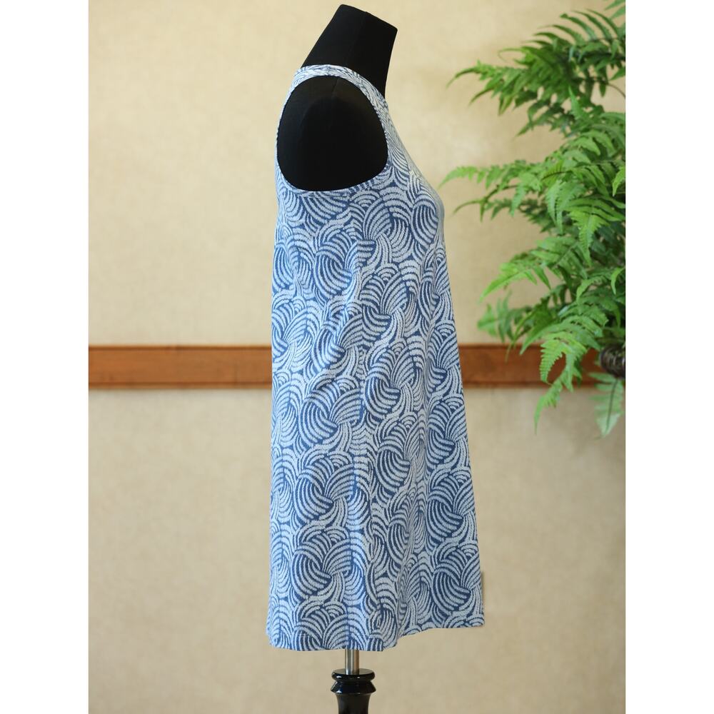 Haven Well Within Organic Cotton Blue White Abstract Print Swing Dress Coastal - Picture 8 of 14